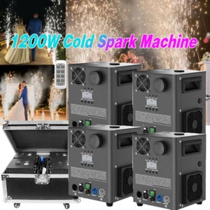 4XCold Spark Machine 1200W Efecto Escenario DMX Fuegos Artificiales DJ Evento Fiesta Boda y Estuche - Imagen 1 de 16