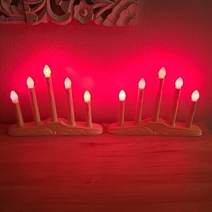 Set Of 2 Vintage HOLIDAY TRIM  5 Light Drip Candolier Red Bulbs Included! - Picture 1 of 11