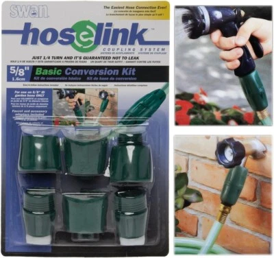 Swan Hose Link公头母头水龙头5/8转换适配器套件无泄漏连接器 — 第 1/3 张图片