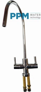 RUBINETTO 2 VIE - OSMOSI - DEPURATORE ACQUA - CROMATO - ATTACCO 1/4 - - Picture 1 of 5