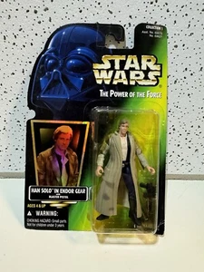 Star Wars Power Of The Force HAN SOLO: ENDOR GEAR (1996 Hasbro) Green Holo - Picture 1 of 2