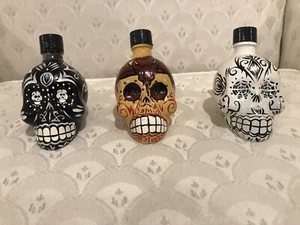 Tequila Decanters Collector Item Skull Set Of Three Reposado,blanco ,anejo - Picture 1 of 6
