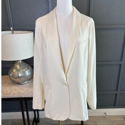 GUESS Women's Cream Delisa Boyfriend Oversized Casual Career Weekend Blazer XL - Image 1 of 3