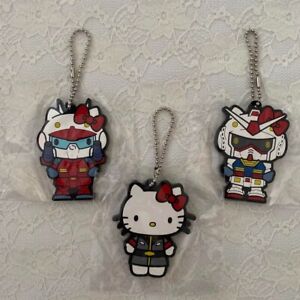 Sanrio Hello Kitty  × Mobile Suit Gundam  Rubber Mascot key holder set of 3