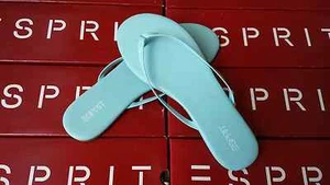 ESPRIT E2 Sandal flat~Light Baby Sky Blue~AQUAMARINE-Wedding Bridesmaids Women 8 - Picture 1 of 5