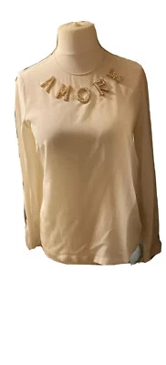 Blusa Dolce & Gabbana 100 % seda adornada IT 42 UK 10 NUEVA CON ETIQUETAS, PRECIO DE VENTA SUGERIDO POR EL FABRICANTE 995 € Foto 1 de 4