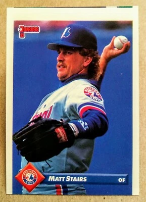 1993 FACTORY MISCUT DONRUSS # 460 MATT STAIRS MONTREAL EXPOS ROOKIE CARD  - Image 1 of 2