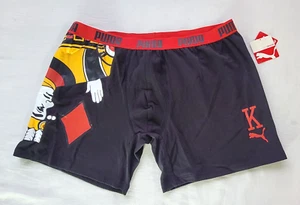 Puma Boxer Brief Large 36-38 Black Red Yellow White King of Diamonds Novelty New - Picture 1 of 6