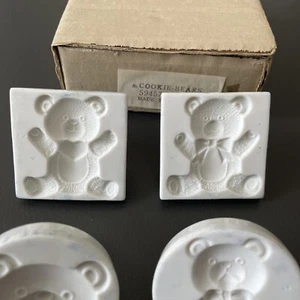 VTG Teddy Bear Design Set of 4 Cookie Press Stamps Takahashi Porcelain Japan NEW - Picture 1 of 17