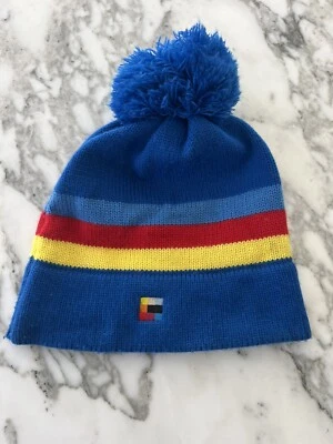 Gorra gorro retro de snowboard de carbón talla única ajuste elástico tejido puff Foto 1 de 2