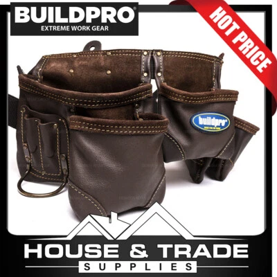 BuildPro Tool Belt Apron 11 Pocket OIL TANNED LEATHER LWTASP011 - Image 1 of 4