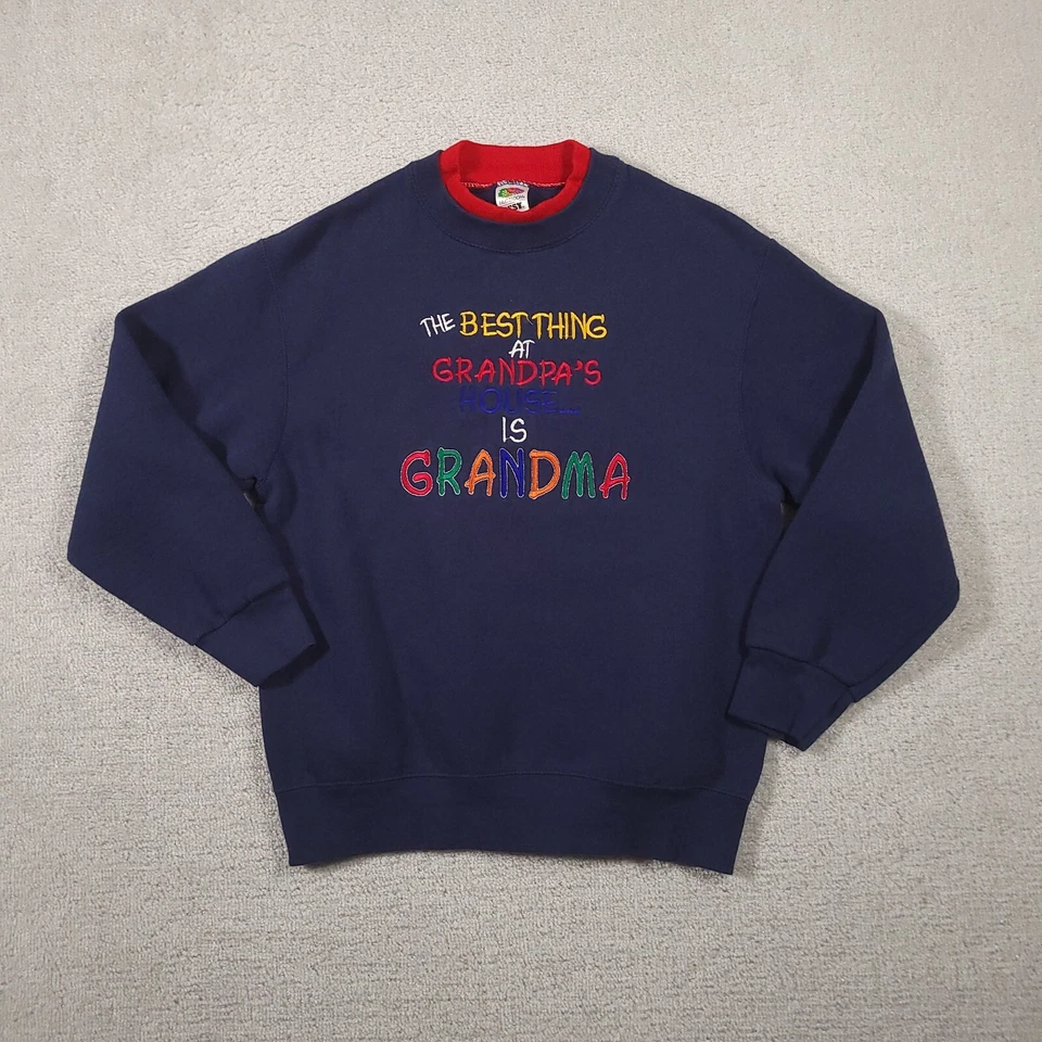 Sudadera vintage Fruit Of The Loom abuela para mujer talla M azul bordada  Foto 1 de 4