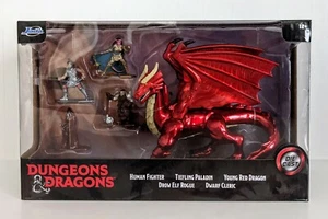 Estatuillas de metal fundido a presión y joven dragón rojo Jada Toys Dungeons & Dragons - NUEVO  - Imagen 1 de 11
