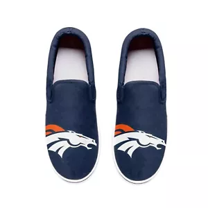 Denver Broncos Men's Size Big Logo Slip-On Low Top Sneakers - Picture 1 of 2