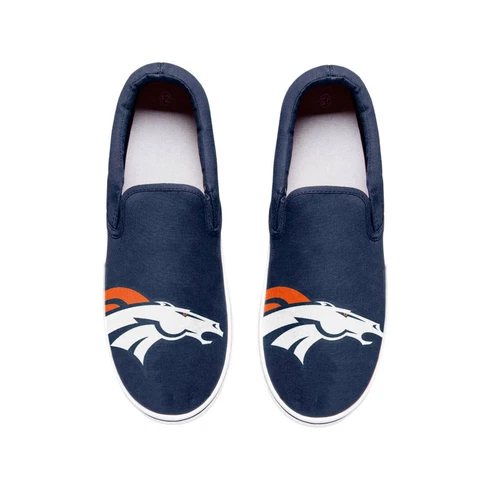 Denver Broncos Men's Size Big Logo Slip-On Low Top Sneakers Cover