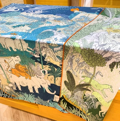 Mantón bufanda 70% cachemir 30% seda 135X135 cm pañuelo animal estampado envoltura cuadrada nuevo Foto 1 de 4