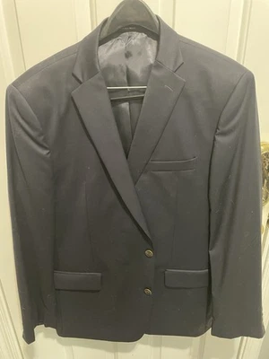 Joseph & Feiss Gold Men’s Two Button Navy Blue Blazer Sports Coat Jacket 46L - Image 1 of 4