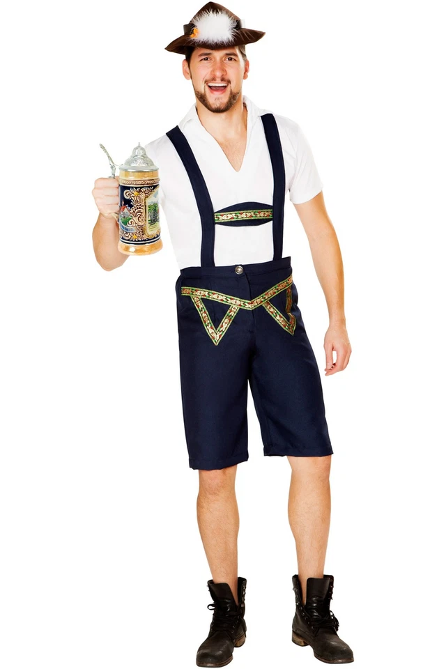 Oktoberfest Cerveza Brote Cuello Camisa Pantalones Cortos Halloween Disfraz Festivo Adulto Hombre Foto 1 de 1