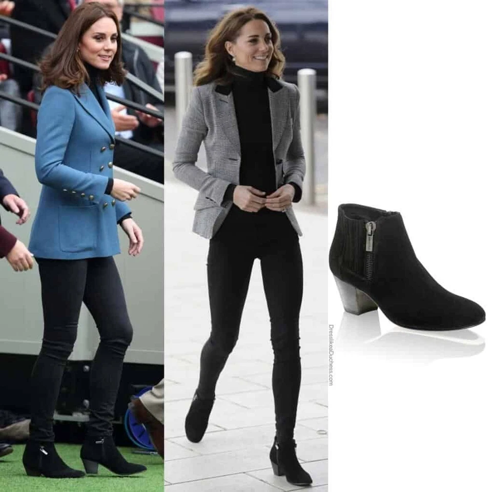 Aquatalia Fab-Dry Ankle Boot Black Suede 8.5US EU39 ASO Royal Kate Middleton - Image 1 of 4