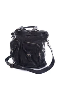 Used Neil Barrett Leather Tote Bag Shoulder Bag Black H 32 x W 38 x D 12 cm - Picture 1 of 15