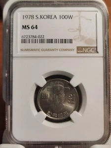 South Korea 100 Won 1978 NGC MS 64 coin UNC - Picture 1 of 8