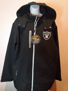 New LAS VEGAS RAIDERS Soft Shell Hooded 3-Layer JACKET NFL Team Men's Size XL - Picture 1 of 22