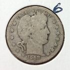 1908 O BARBER QUARTER IN ABOUT GOOD CONDITION   #6