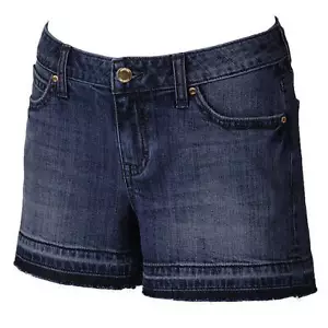 Women's Jennifer Lopez Release-Hem Dark Blue Jean Shorts Size 6 - Picture 1 of 5