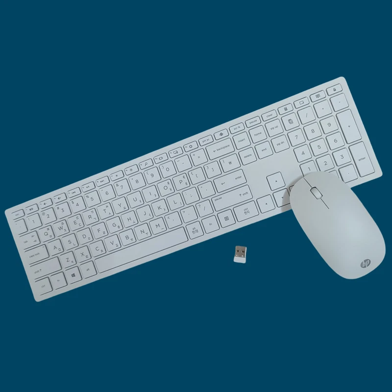 Korean layout white wireless combo keyboard and mouse for HP HSA-P003K HSA-P003M - Image 1 of 4
