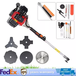 52cc 2-Stroke 10 in 1 Gasoline Brush Cutter Grass Wacker Weed Eater Lawn Mower - Picture 1 of 14