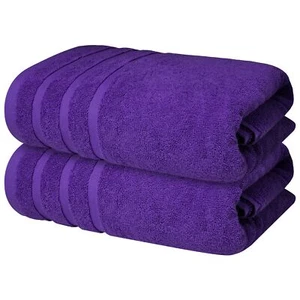 Luxury Cotton Bath Towels Set of 2 - Soft Absorbent Quick-Drying 27x54" - Picture 1 of 9