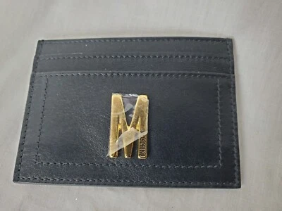 Moschino Tarjetero Logo Cuero Mujer Negro Billetera Inserto Foto 1 de 2