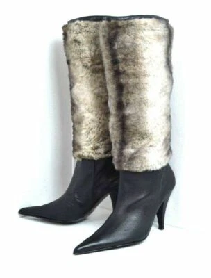 J. RENEE BLACK GENUINE LEATHER BOOTS SIZE 9 M Knee High Boots - Image 1 of 4