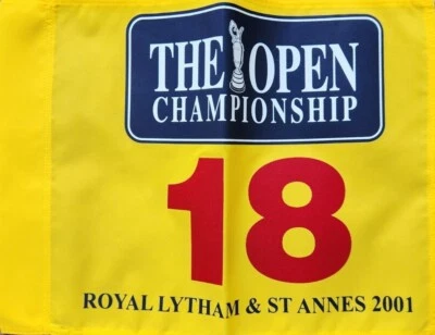 2001 130º Campeonato Abierto Royal Lytham, St Annes ScrPrt Pin Bandera: David Duval Foto 1 de 2