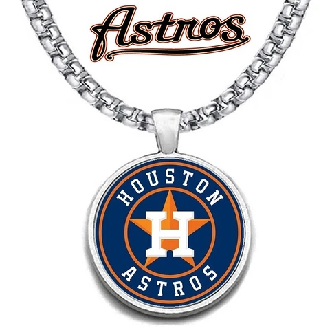 Houston Astros Mens Womens Stainless Steel Pendant 20" Necklace w Gift Pkg D30 Cover