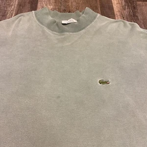 Vintage Lacoste Izod Mens M Green Cotton High Neck Knit 80s - Picture 1 of 8
