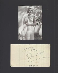 ANN TODD PAGINA ALBUM FIRMATA DISPLAY AUTOGRAFO CON CERTIFICATO DI AUTENTICITÀ - Foto 1 di 2