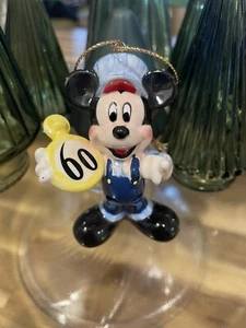 Schmid Disney Mickey 60th Birthday Train Conductor Ornament - Picture 1 of 5