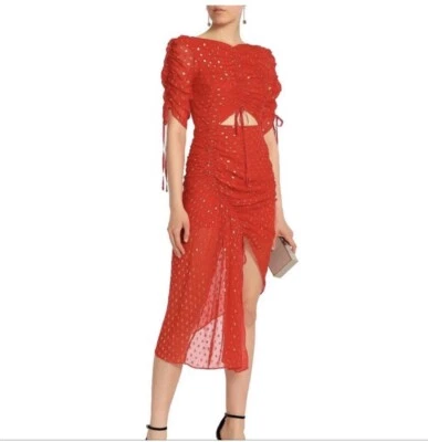 Nuevo Vestido Alice McCall I Feel It Coming Midi de Seda Rojo 0 Foto 1 de 4