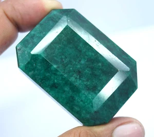 Certified 399.25 Ct Natural Colombian Green Emerald Emerald Cut Loose Gemstone - Picture 1 of 5