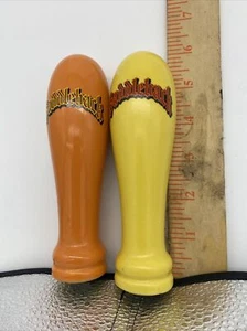 Craft Brew Beer Tap Pull Handle Saddleback Brewing Company Yellow And Orange - Picture 1 of 4