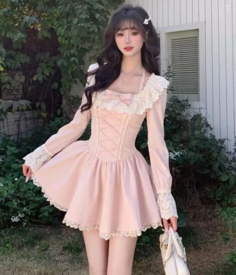 Sweet Girls Princess A-Line Short Dress Lolita Fairy Japanese Cute Party Dress - Image 1 of 3