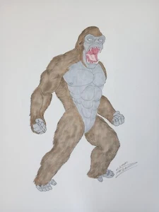 Kong 11x14 ORIGINAL STIFT & TINTE ILLUSTRATION von Luke Korolowicz - Bild 1 von 1
