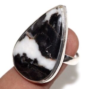 925 Silver Plated-White Buffalo Turquoise Ethnic Ring Jewelry US Size-8 JW