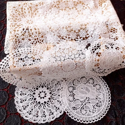 White Round Crochet Lace Handmade Placemat Flower Coaster Mat Pads Wedding Decor - Image 1 of 4