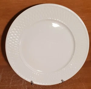 Oneida WICKER WHITE Chop plate / Round Serving platter, 12 1/2", Basketweave EUC - Picture 1 of 6