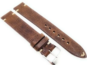 Montana Vintage Cinturino Orologio 18mm Scuro Con Natura Cuciture, Qualità / 87 - Picture 1 of 4
