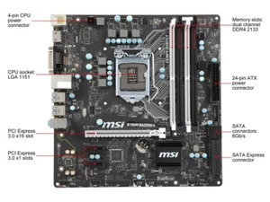 MSI B150M BAZOOKA LGA 1151 Intel B150 6 7Th HDMI USB 3.1 mATX Motherboard Tested - Picture 1 of 3