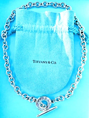 Tiffany & Co. серебро 48,7 граммов 17 1/4» ошейник переключатель подвеска ожерелье - Изображение 1 из 4