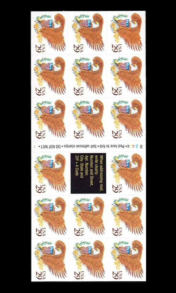 USA 1992 EAGLE & SHIELD (BROWN) #2595a CONVERTIBLE BOOKLET PANE MNH - Image 1 of 1